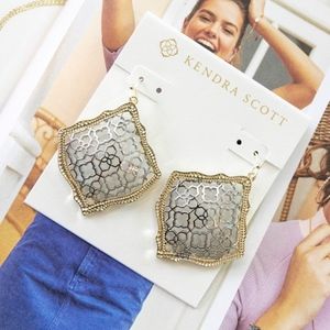 Kirsten Gold Drop Earrings In Silver Filigree Mix